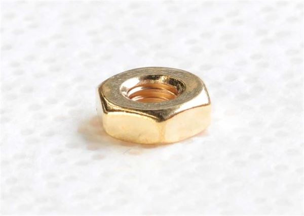 Hex Nut #10-32, Gold Plated (Pkg10)