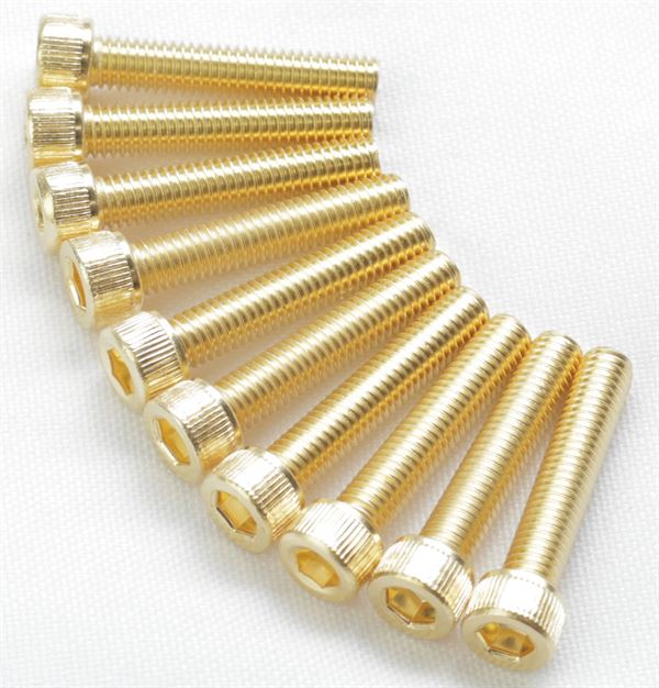 Socket Head Cap Screw #10-32x1", Gold Plated