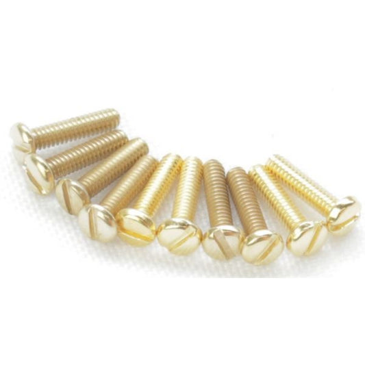 Slotted Pan Head Screw 2-56x0.375, Gold Plated