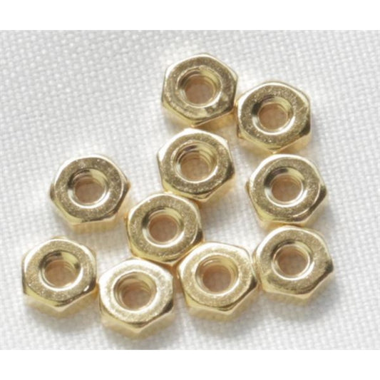Hex Nut #4-40 , Gold Plated (Pkg10)